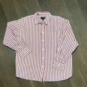 J. Crew Women's Etienne Pink and White Striped Button-Down Shirt